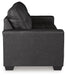 Ashley Furniture Barlin Mills sofa with plush fabric, side view showing cushioned armrests and stylish design.