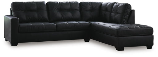 Ashley Furniture Barlin Mills sectional with chaise, featuring plush upholstery and modern design in a stylish living room setting.