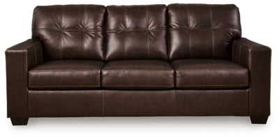 Ashley Furniture Santorine sofa with plush cushions and modern design, shown from a front head-on view.