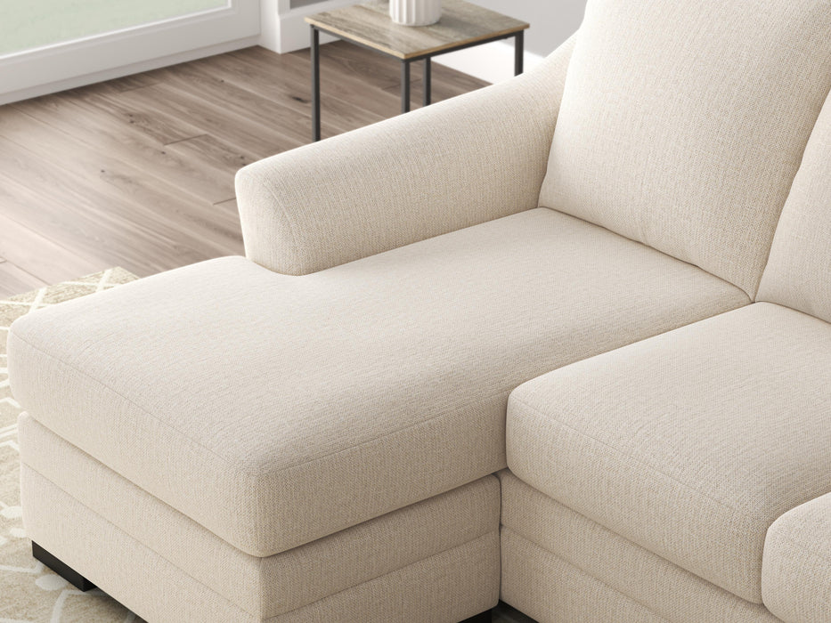 Ashley Furniture Lango Sofa Chofa with chaise, featuring plush cushions and modern design, shown in detail.