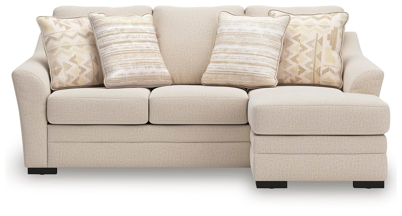 Ashley Furniture Lango Sofa Chaise in a modern chofa design, featuring plush cushions and sleek upholstery.