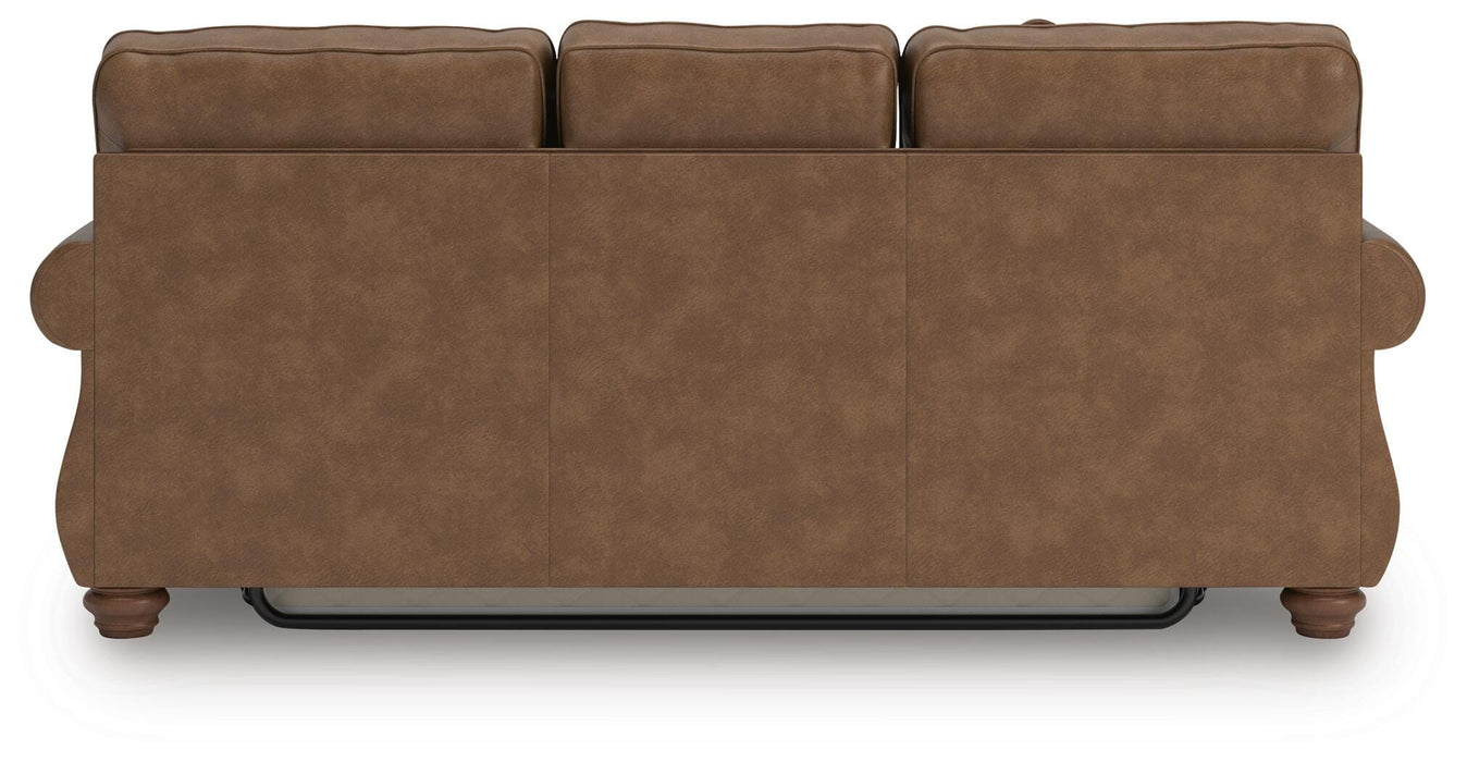 Ashley Furniture Chasemore sofa sleeper with plush cushions and fabric upholstery, shown from the back view.