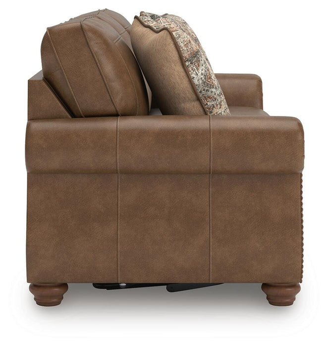 Ashley Furniture Chasemore Sleeper Sofa with side view, showcasing its modern design and convertible sleeping feature.