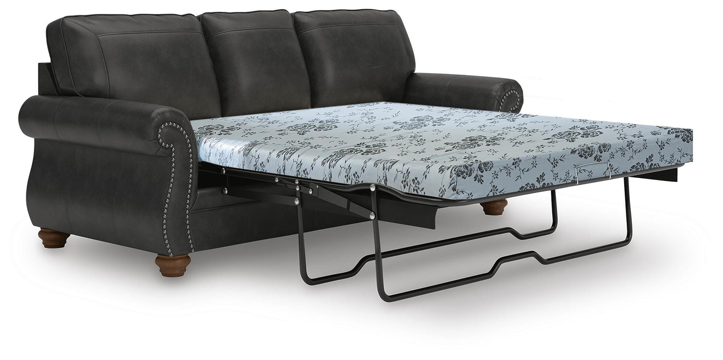 Ashley Furniture Chasemore Sleeper Sofa in open position, showing plush fabric upholstery and convertible sleeping surface.