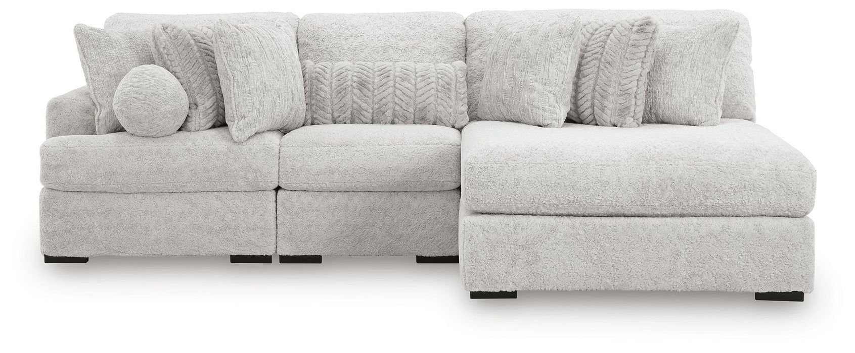 Ashley Furniture cuddle plush sectional with chaise, featuring soft fabric upholstery and a comfortable, modern design.