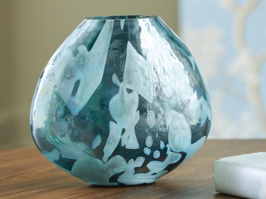 Ashley Furniture Cartshaw Vase, decorative ceramic vase with a textured finish, shown in a close-up view.