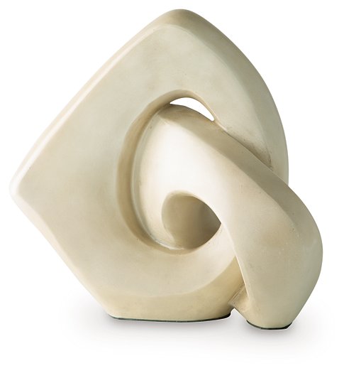 Ashley Furniture Feebs Sculpture, modern decorative sculpture with abstract design, made of polished material, displayed on a neutral background.