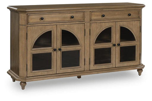 Ashley Furniture Barlomore accent cabinet with closed doors, featuring a stylish dark wood finish and modern design.