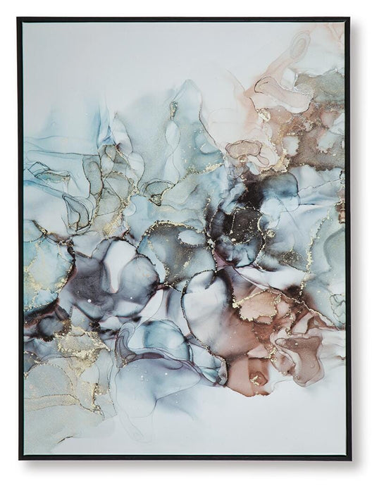 Ashley Furniture Jordsboro Wall Art featuring a modern design with abstract shapes in neutral tones.
