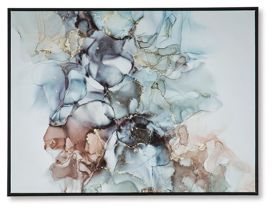 Ashley Furniture Jordsboro Wall Art featuring abstract design with neutral tones on a textured canvas.