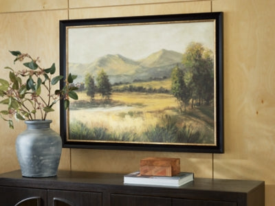 Ashley Furniture Ingor Wall Art featuring abstract design in neutral tones, suitable for modern home decor.