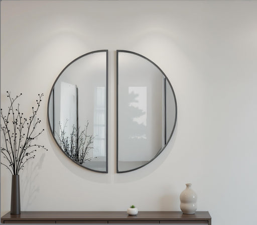 Set of Ashley Furniture Denlow wall mirrors featuring multiple reflective surfaces in a modern wall mirror package.