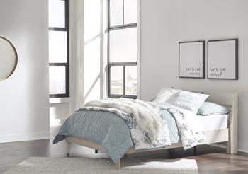Ashley Furniture Socalle Panel Bed with a modern wood finish and clean-lined headboard for a stylish bedroom look