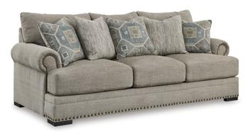 Ashley Furniture Galemore sofa with plush cushions and neutral upholstery, perfect for modern living room decor.