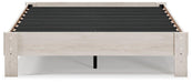 Ashley Furniture Socalle Panel Bed with a wooden frame and headboard, showcasing a modern design in a bedroom setting.
