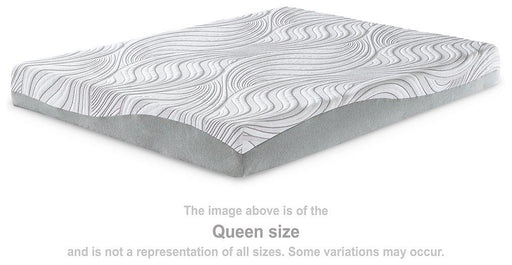 8-inch California King memory foam mattress by Ashley Furniture showing a plush, supportive surface with a soft fabric cover.