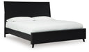 Ashley Furniture Danziar Bed with a modern frame, shown from a side angle featuring a sleek design and neutral finish.