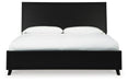 Ashley Furniture Danziar bed with a dark wood finish, featuring a headboard and sleek design.