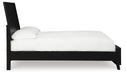 Ashley Furniture Danziar Bed with a sleek wooden frame and side view showing its modern design and sturdy construction.