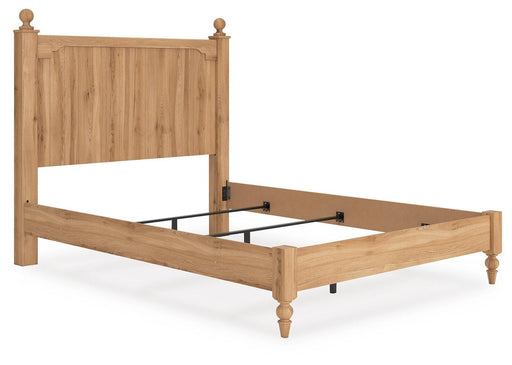 Ashley Furniture Aleaport Bed in a stylish design, shown from an angled view, with a sleek headboard and modern frame.