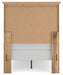 Ashley Furniture Makidern Bed with a modern frame, showcasing a sturdy headboard and sleek design in a bedroom setting.