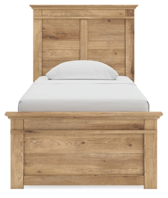 Ashley Furniture Makidern Bed shown from the head-on view, featuring a sturdy frame with a modern design.