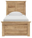 Ashley Furniture Makidern Bed shown from the head-on view, featuring a sturdy frame with a modern design.