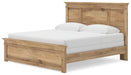 Ashley Furniture Makidern Bed showing a modern wooden bed frame with a sleek headboard and contemporary design.