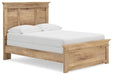Ashley Furniture Makidern Bed with a stylish wooden frame and angled design, shown from a side angle in the image.