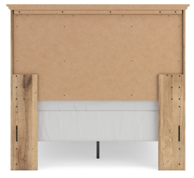 Ashley Furniture Makidern Bed with a dark wood finish, showcasing a sturdy frame and elegant headboard design.