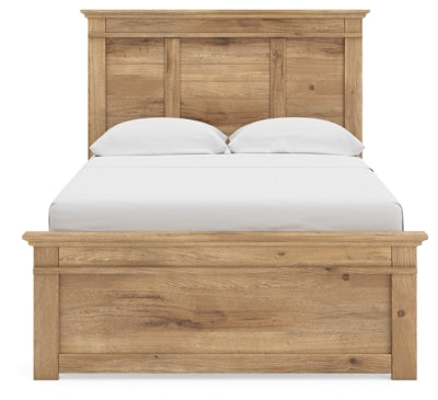 Ashley Furniture Makidern Bed with a sleek headboard, showcasing a modern design in a stylish bedroom setting.