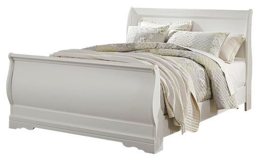 Ashley Furniture Anarasia Bed with elegant wooden headboard and frame, showcasing a classic bedroom furniture design.