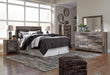 Ashley Furniture Derekson nightstand with a dark wood finish and modern design, featuring a single drawer and open shelf.