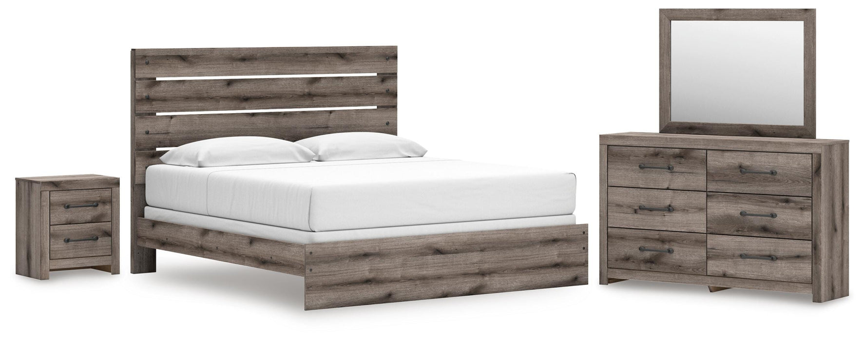 Graystorm bedroom set by Ashley Furniture featuring a modern bed frame, matching nightstands, and coordinated bedroom furniture.