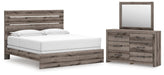 Graystorm bedroom set by Ashley Furniture, featuring a bed, dresser, and nightstands in a modern gray finish.