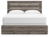 Graystorm bedroom set by Ashley Furniture featuring a modern bed frame with matching nightstands and dresser in a sleek gray finish.