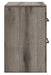 Graystorm bedroom set by Ashley Furniture featuring a modern design with a matching bed frame, nightstands, and dresser in gray finish.