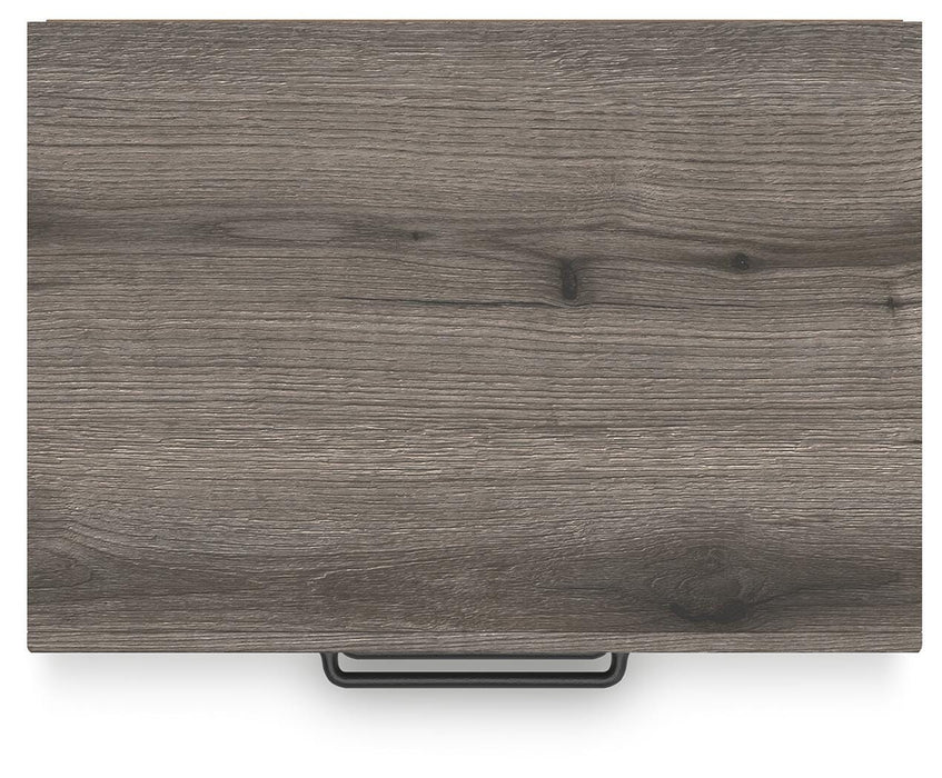 Graystorm bedroom set by Ashley Furniture, featuring a bed, nightstands, and dresser in a modern gray finish.