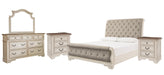 Ashley Furniture Realyn bedroom set featuring a modern bed frame, matching nightstands, and a coordinated dresser in a stylish bedroom.
