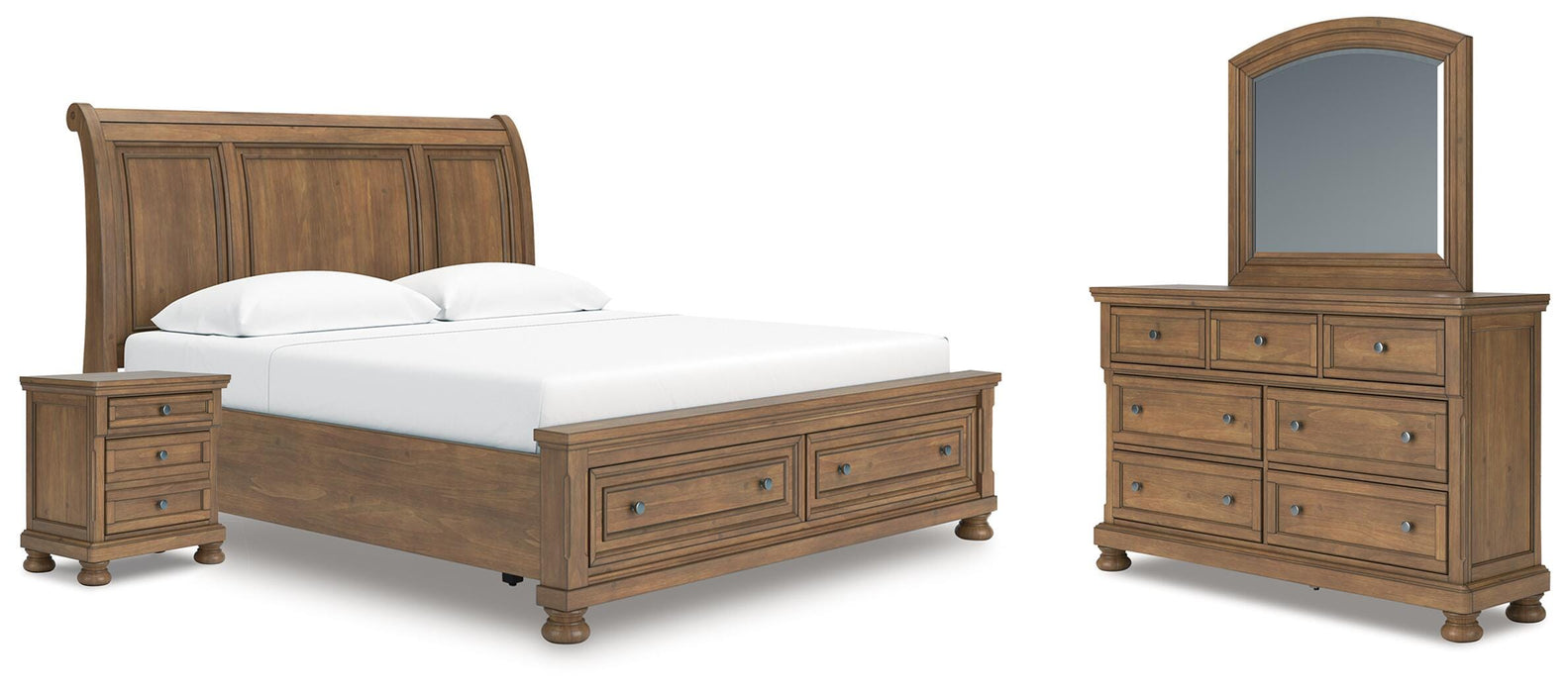 Ashley Furniture Feddinger Bedroom Set with bed frame and matching furniture pieces in a modern bedroom setting