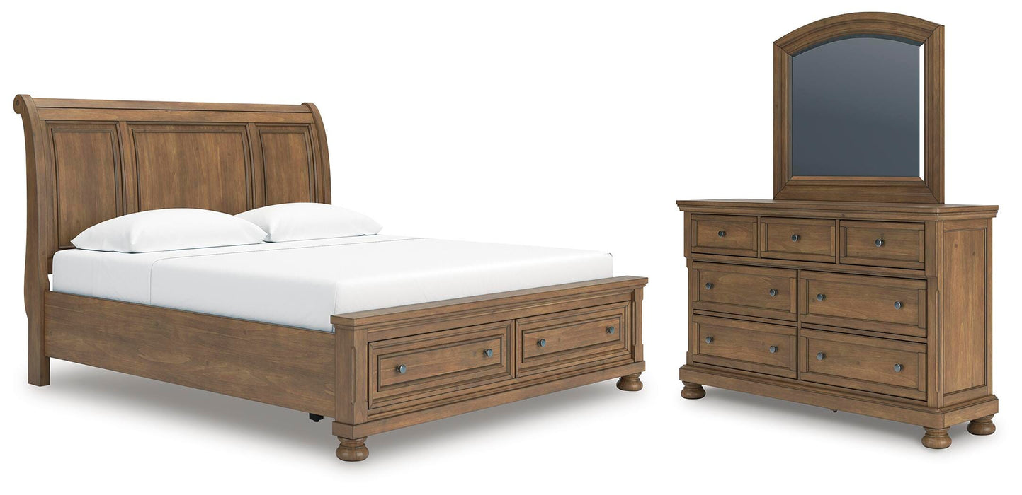 Ashley Furniture Feddinger bedroom set including a bed, dresser, and nightstands in a modern bedroom design.