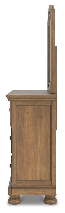 Ashley Furniture Feddinger bedroom set with bed frame, nightstands, and dresser in a modern bedroom style.