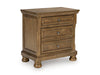 Ashley Furniture Feddinger bedroom set with a bed, dresser, and nightstands shown from an angled view in a modern bedroom setting.
