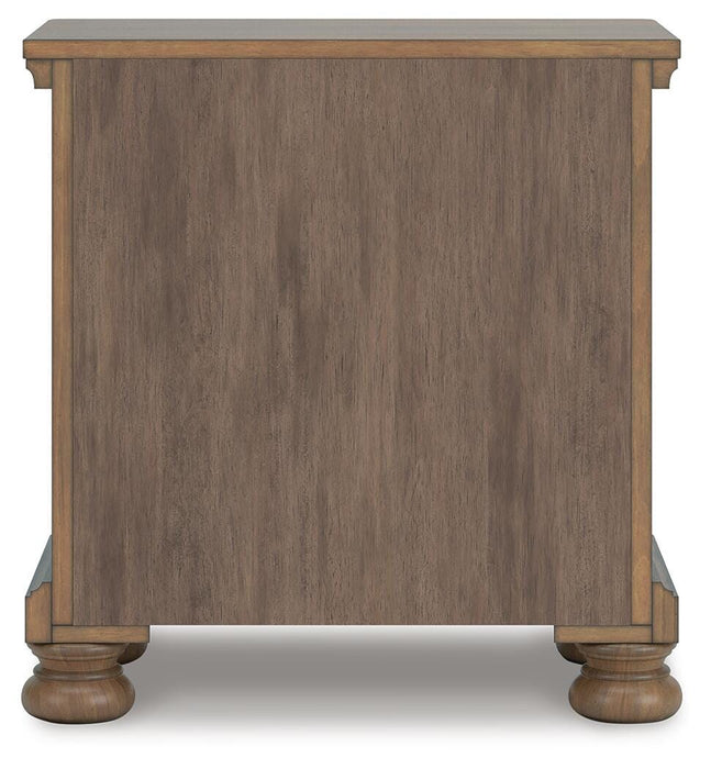 Ashley Furniture Feddinger bedroom set showing a stylish bed frame with matching nightstands and a cozy, modern bedroom design.