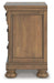 Ashley Furniture Feddinger bedroom set featuring a modern wood finish, including a bed frame, nightstands, and dresser.