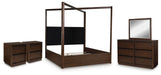 Ashley Furniture Dilenno bedroom set featuring a bed frame, matching nightstands, and dresser in a modern bedroom design.