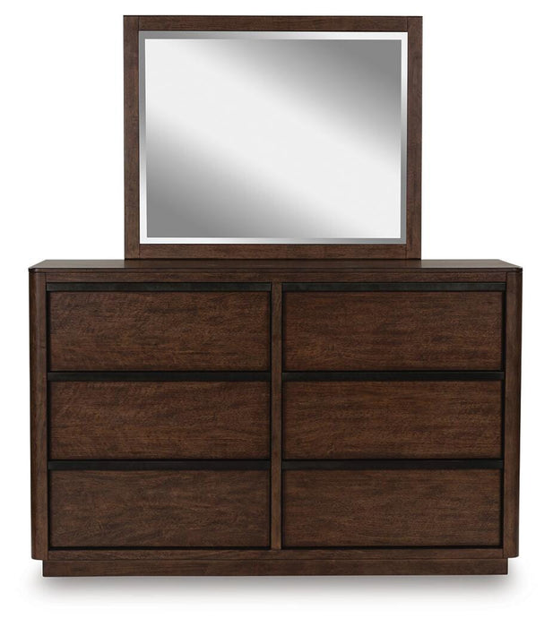 Ashley Furniture Dilenno bedroom set featuring a stylish bed frame with a headboard and matching bedroom furniture.