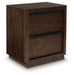 Ashley Furniture Dilenno Bedroom Set with a modern bed frame, nightstands, and matching dresser in a stylish bedroom setting.