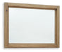 Ashley Furniture Ridgester dresser and mirror set, angled view showing the wood finish and classic design details.