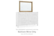 Ashley Furniture Ridgester dresser with matching mirror, featuring a sleek wood finish and modern design.
